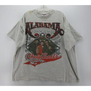 VINTAGE Alabama Shirt XXL 90s Cheap Seats Tour Country Band Graphic *